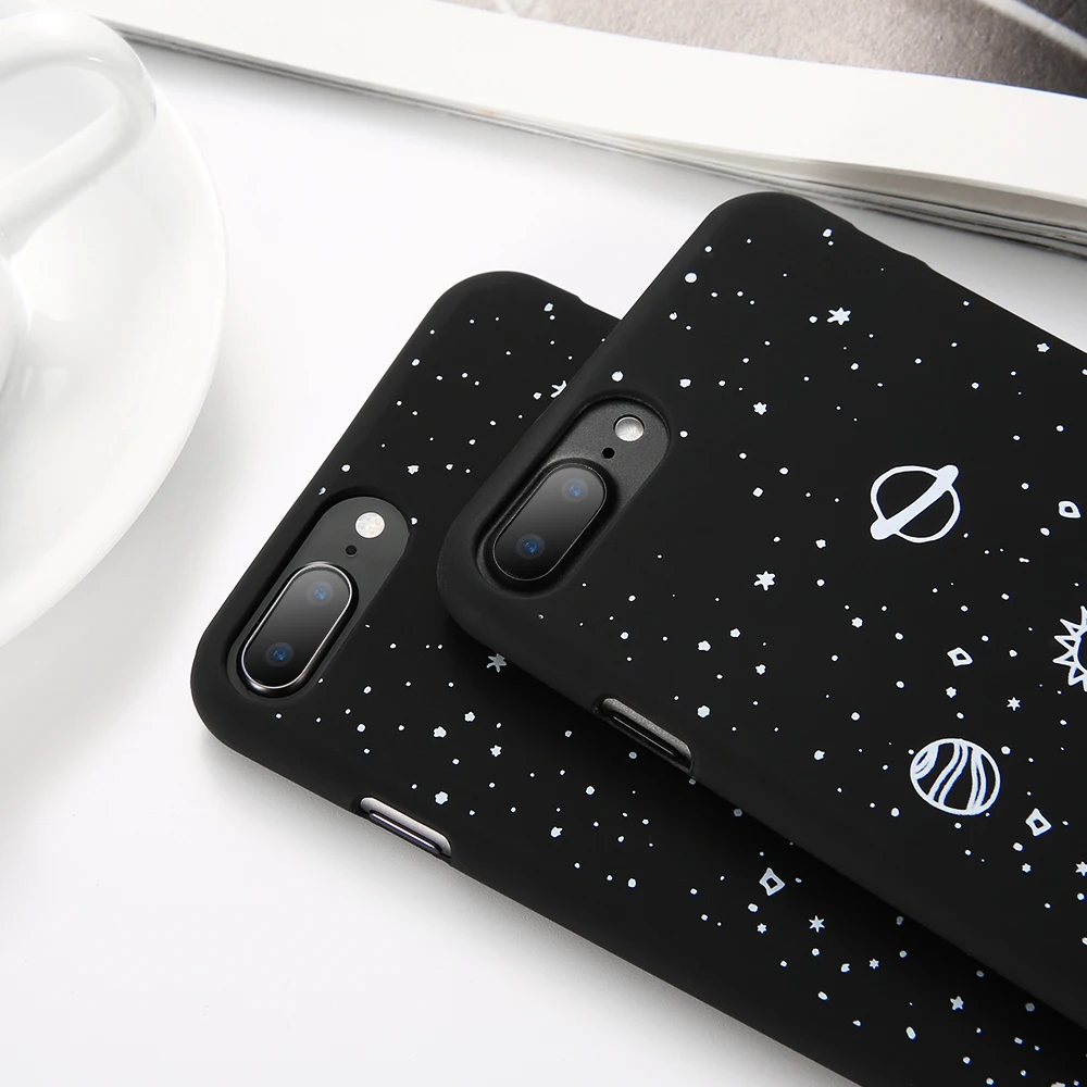 KISSCASE космический мультяшный чехол для iPhone 5 5S SE милый черный с рисунком планеты X 10