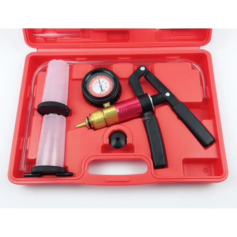 

1 Set Multi-functional Auto Hand Held Vacuum Pump Pressure Tester Kit Brake Bleeder Test Tool Set with Adapters