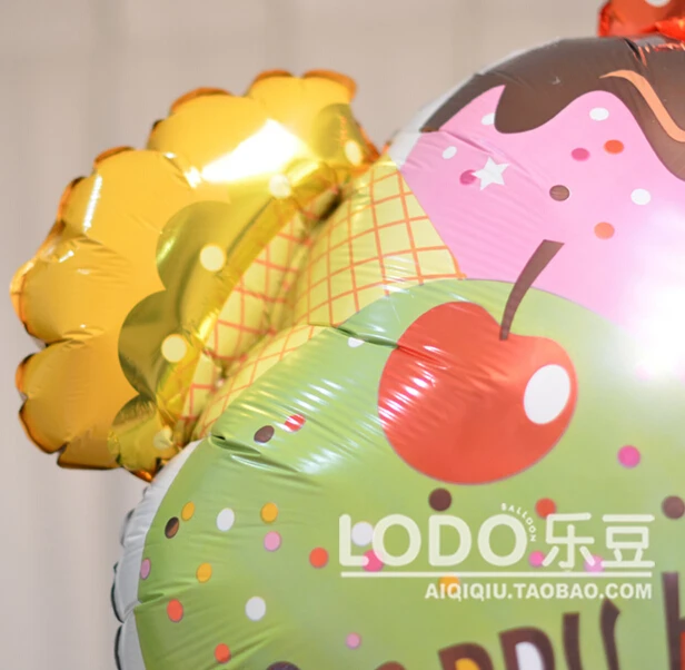 Анаграмма 1 шт. Фольга Шарики мороженое модели с принтами днем рождения ребенка 100