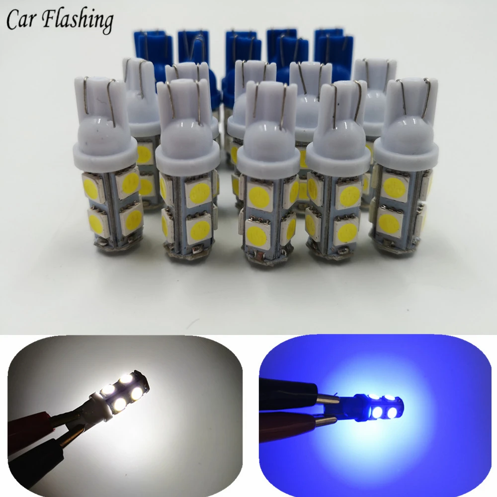 10 шт. Автомобильный светодиодный 194 168 W5W T10 9SMD 5050 автомобильный мобильный задний
