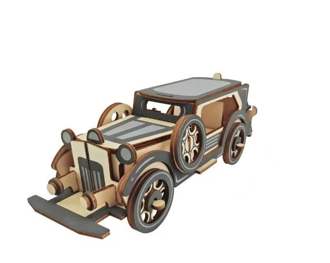 Моделирование старой модели автомобиля 3d Трехмерная деревянная головоломка