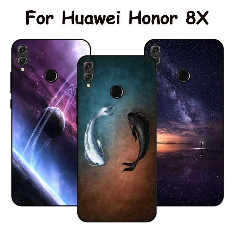 6 26 &quotТПУ чехол для Huawei Honor 8X Чехлы звездное небо Мягкая силиконовая задняя крышка