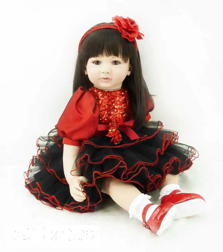 

Bebes princess doll 58CM cloth Body silicone doll Girl Reborn Baby Doll play house Toy Lifelike Newborn Bonecas Menina 24inch