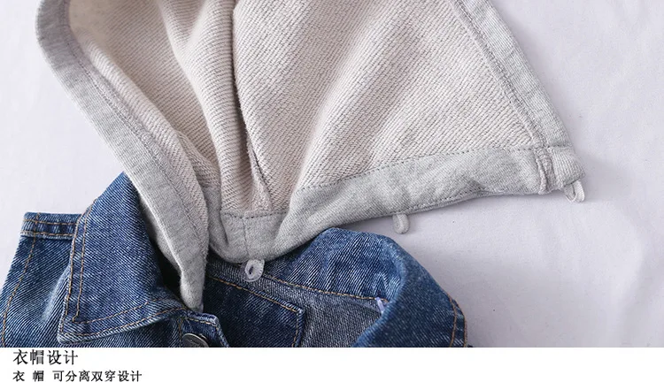 

2019 Spring Autumn Denim Hooded Vests Children's Sleveeless Ripped Cowboy Waistcoats for Baby Boys Kids Clothing New Fashion