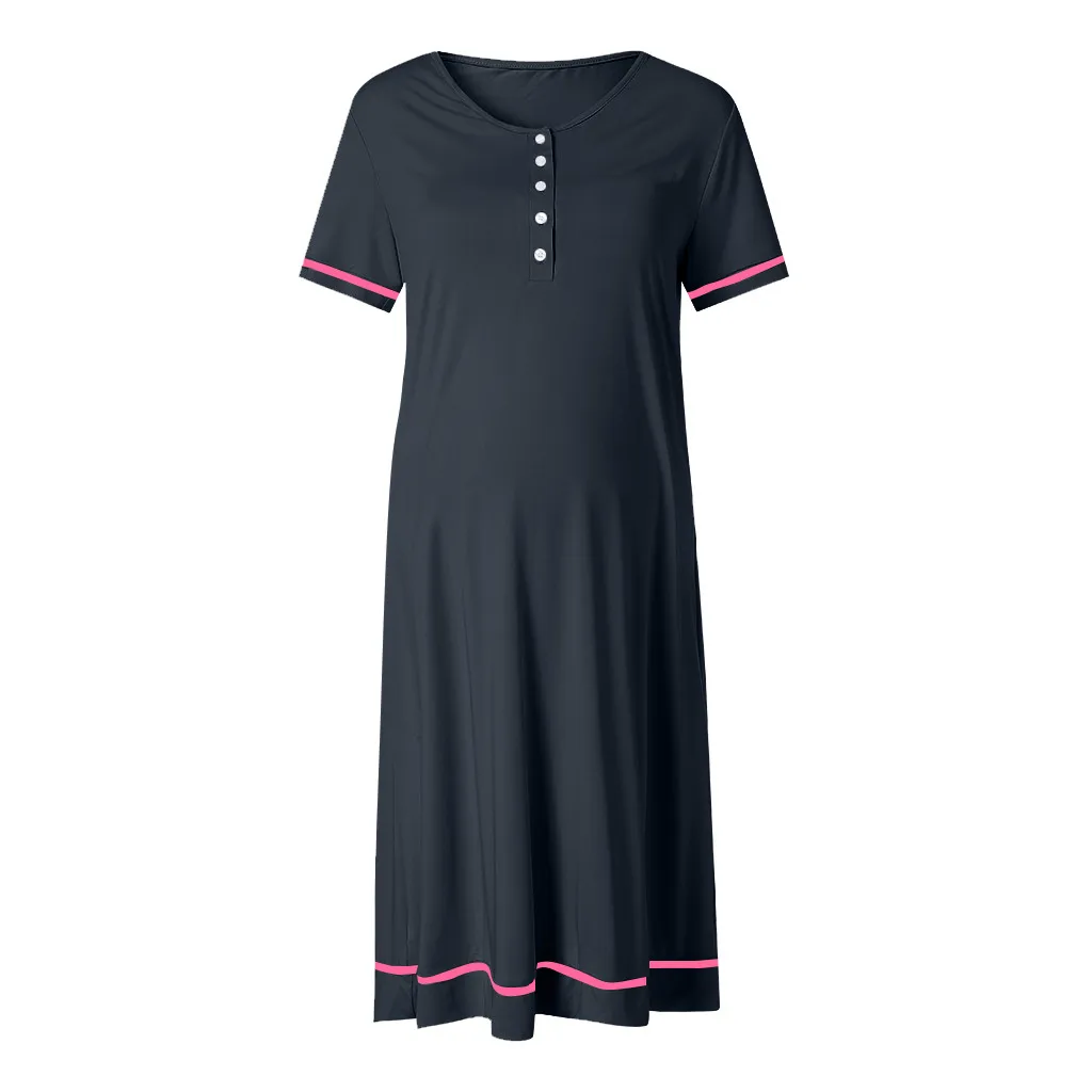 

LONSANT Pregnanty Dresses Casual Breastfeeding O-Neck Breastfeeding Maternity Women Nursing Skirt Summer Lady Clothes Drop ship