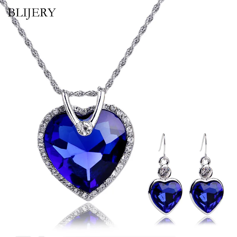 BLIJERY Модные женские свадебные аксессуары посеребренный Королевский синий