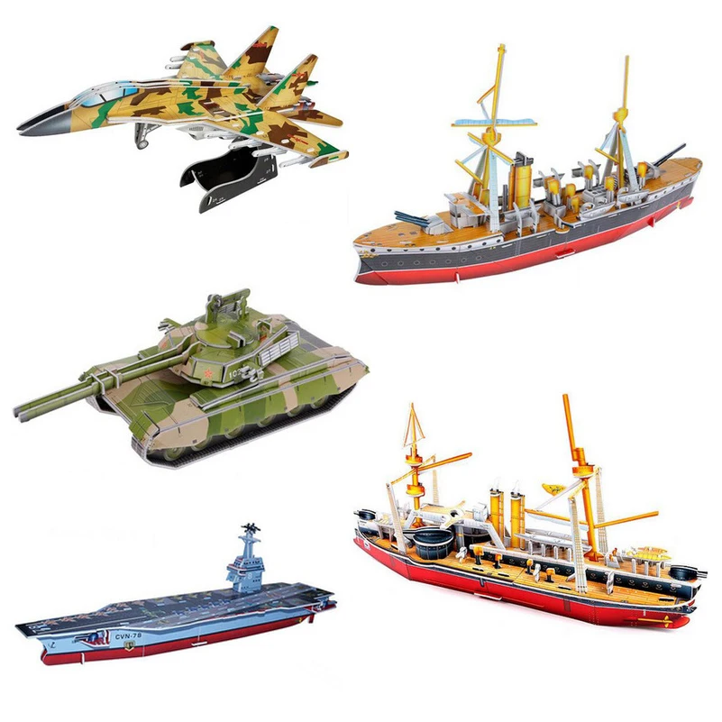 Магия 3D Дом головоломка Замок принцессы Бумага головоломки самолет авианосец