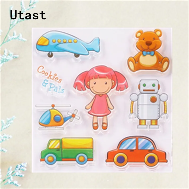 Прозрачные силиконовые штампы для девочек детская игрушка прозрачный резиновый