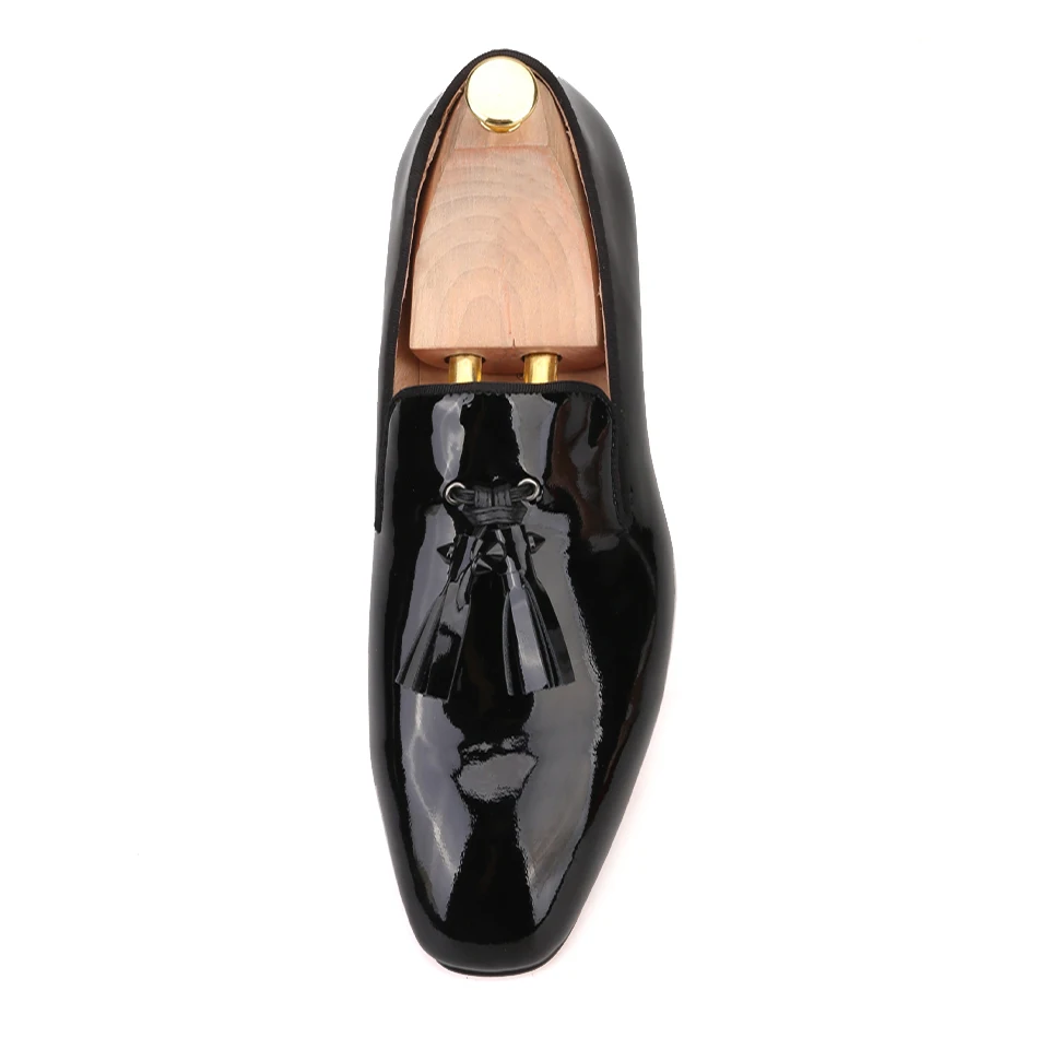 Piergitar New Handmade men leather shoes with spikes tassel Fashion Party and wedding men's loafers plus size male flats | Обувь