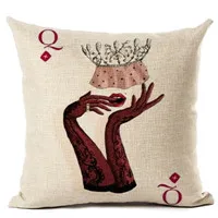 Карты покер Дизайн Подушки Чехлы для мангала Лен Room Decor Роскошные Queen Подушки Пледы Наволочки Чехлы для мангала автокресло cojine almofadas - Цвет: BZ137i
