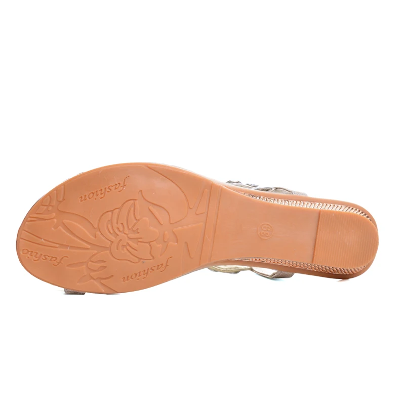 HEE GRAND/женские летние босоножки блестящий кристалл обувь на танкетке женские