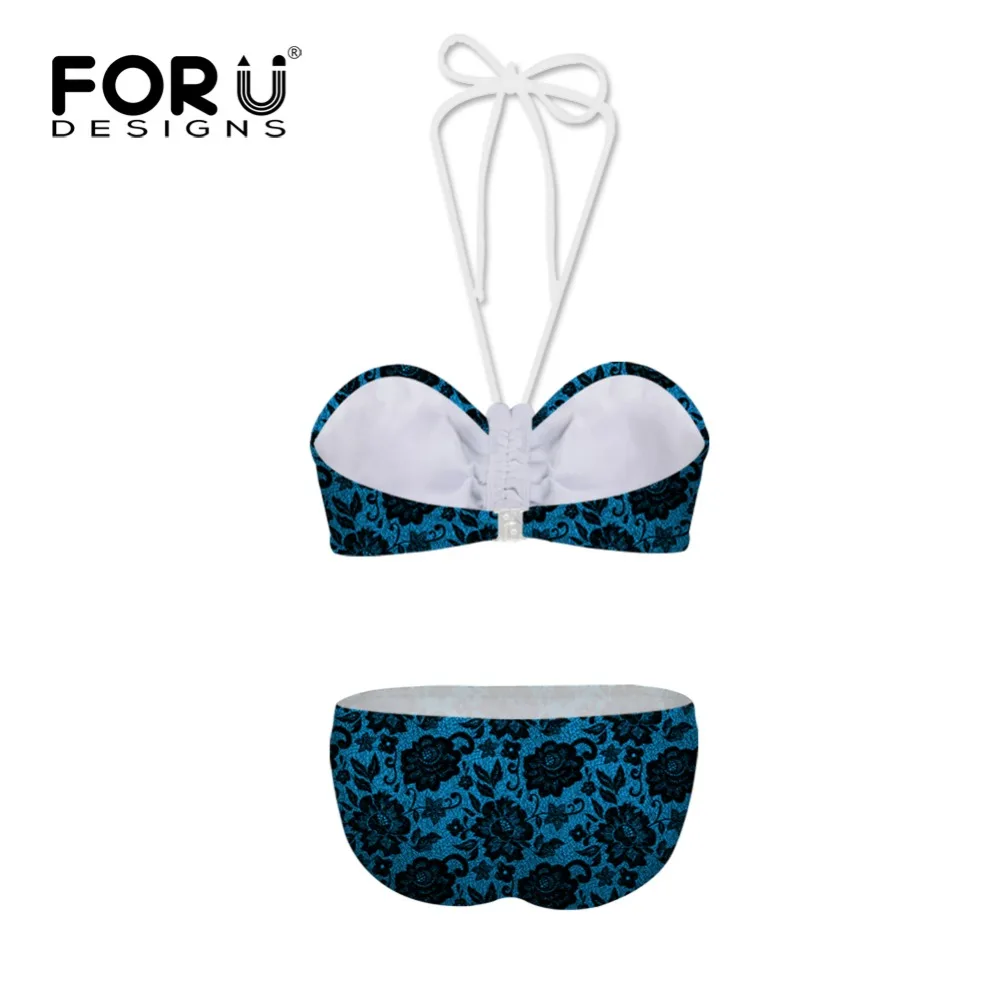 FORUDESIGNS/2017 новое бикини для подростков Молодежный купальный костюм женский бандо