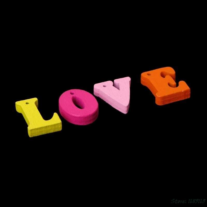 100 штук упак. смешанные сердца цветок буквы деревянные кнопки для шитья