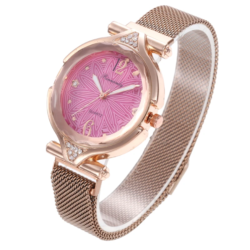 

2020 New Fashion Women Watches Diamond Mesh Magnet Buckle Watch Luxury Fashion Ladies Geometric Quartz Watch Relogio Feminino