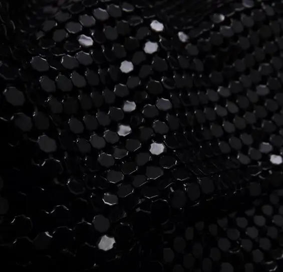 3mm black Серебристые, золотые, черные модные латунные Блестки для одежды, 1 лист/Лот, 0,45*1,15 метров/лист, блестки для украшения nightclue - Цвет: 3mm black