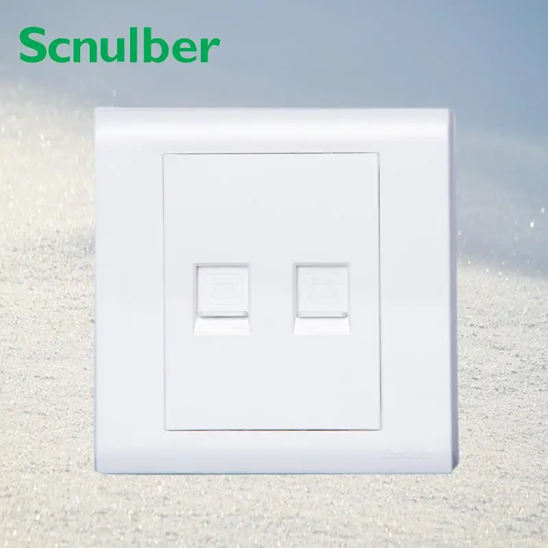 

86 type hot sale double 4p RJ11 telephone wall switch panel socket