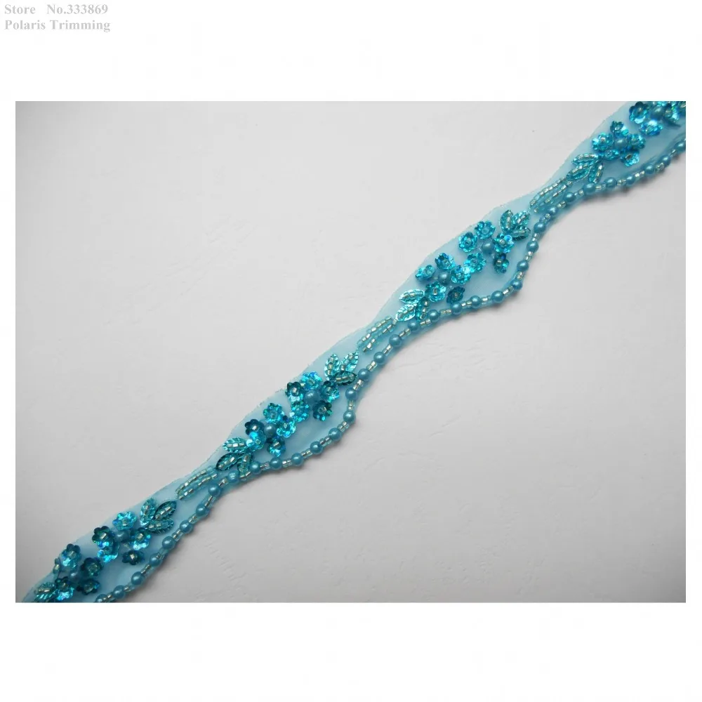 Аппликация кружевная ручной работы с блестками 3 цвета