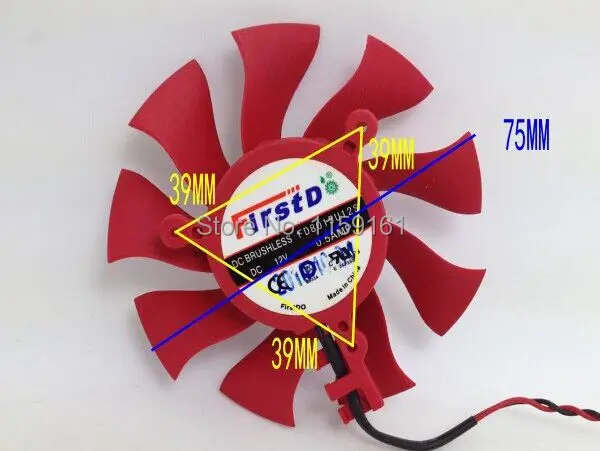 Бесщеточный вентилятор Firstd FD8015U12S постоянный ток 12 В 0 5 А 75 мм 39x39x39 видеокарта 2pin