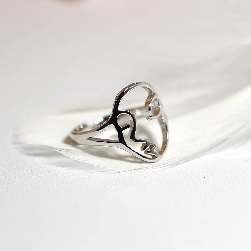 Женское регулируемое кольцо из стерлингового серебра 925 пробы в винтажном стиле |