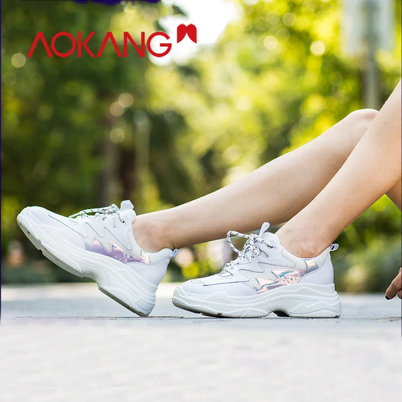 Женские кроссовки на толстой платформе AOKANG Kanglong повседневная обувь разных