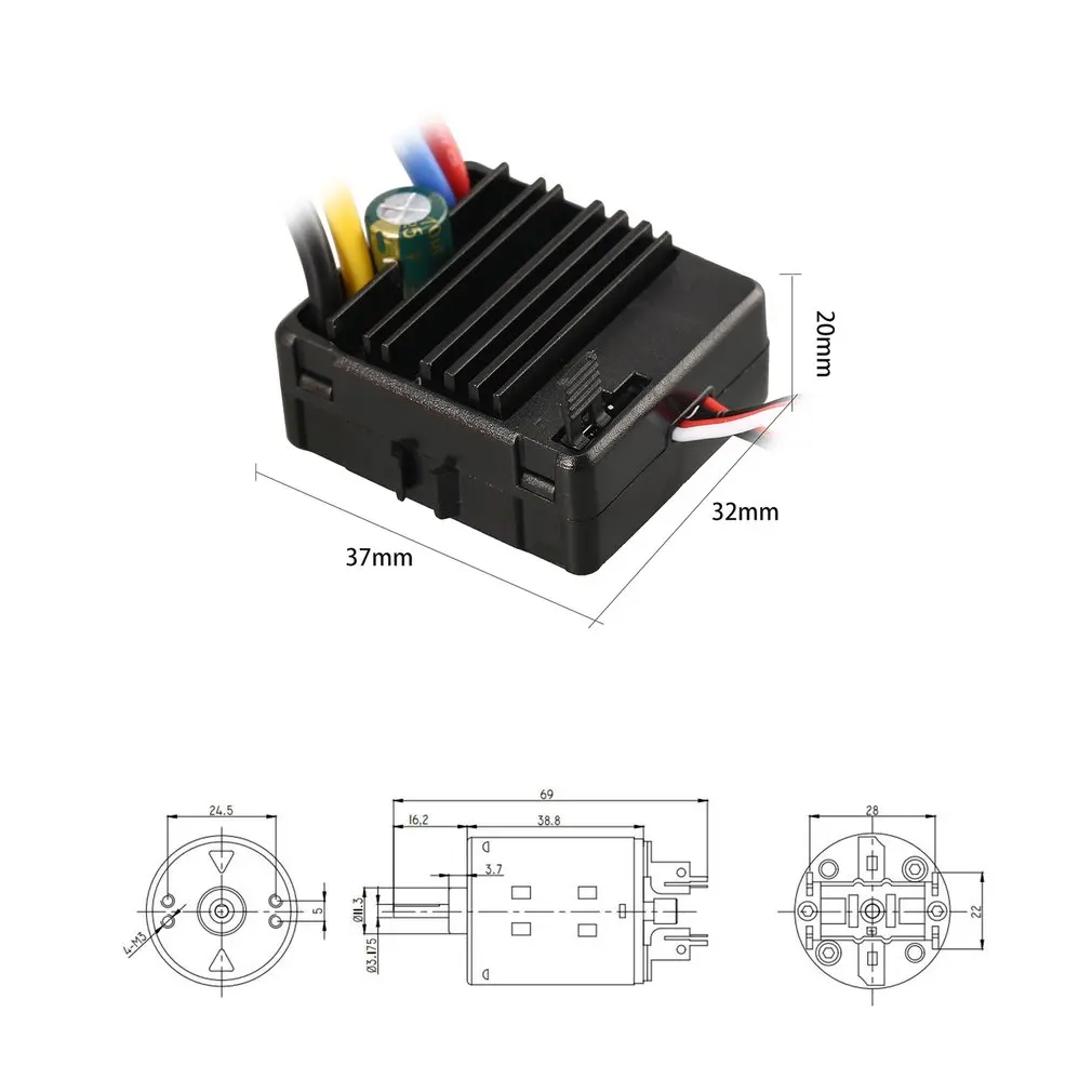 Surpass Hobby 540 45T матовый двигатель с 60A ESC 5 V/2A BEC для 1/10 RC внедорожных гоночных