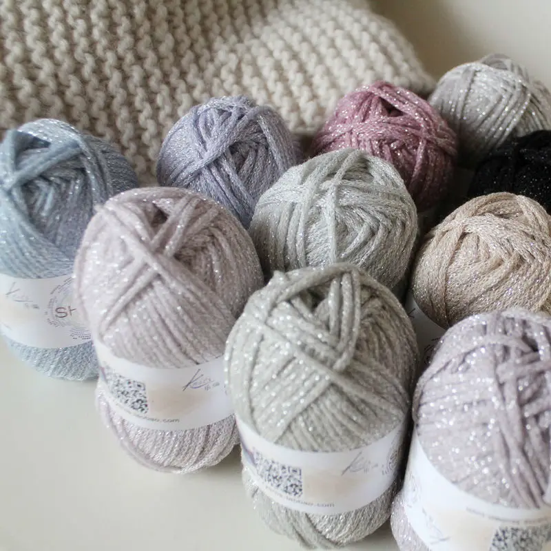 50 г/шар блестящая золотая и серебряная нить необычная сумка для вязания крючком