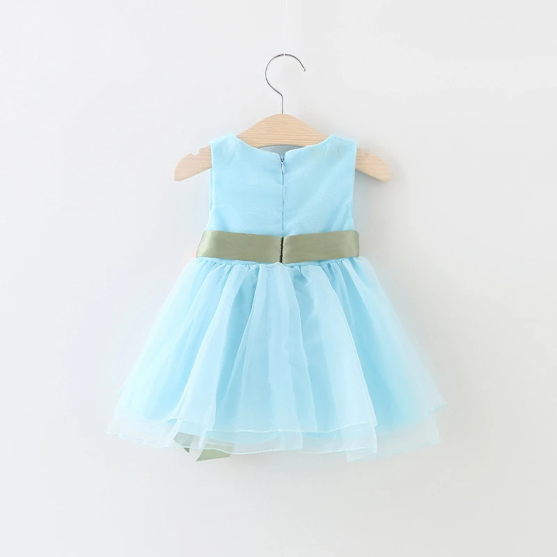 Летнее бальное платье без рукавов с цветочным рисунком и бантом для маленьких