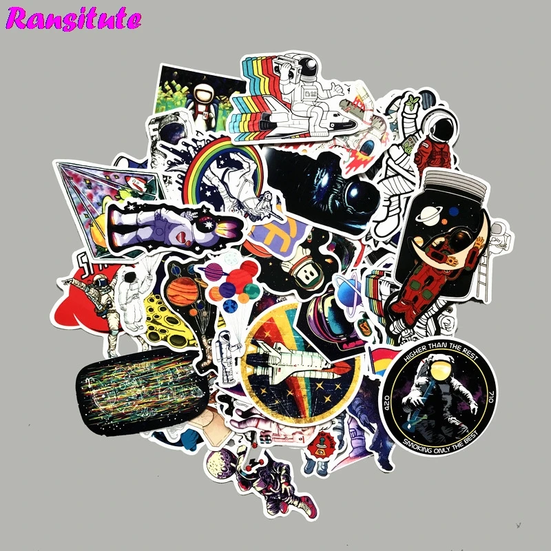 

50pcs/set Universe Space Astronaut PVC Waterproof Fun Sticker Toy Luggage Sticker Motorcycle And Suitcase Notebook Sticker