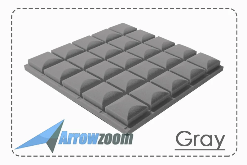 Gray Arrowzoom 19," x 19,6" x 1," полусфера сетка плитка студия Звукопоглощающая Панель акустическая обработка пены - Цвет: Gray