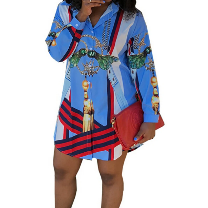 2018 новые блузы женские Бохо хиппи рубашка с длинным рукавом граффити узор