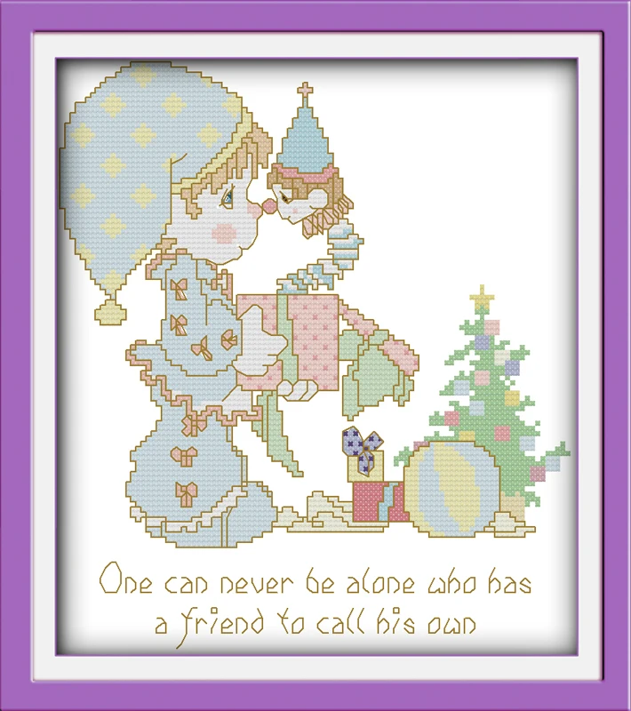 

No longer alone cross stitch kit cartoon 11ct count print canvas stitches embroidery DIY handmade needlework plus