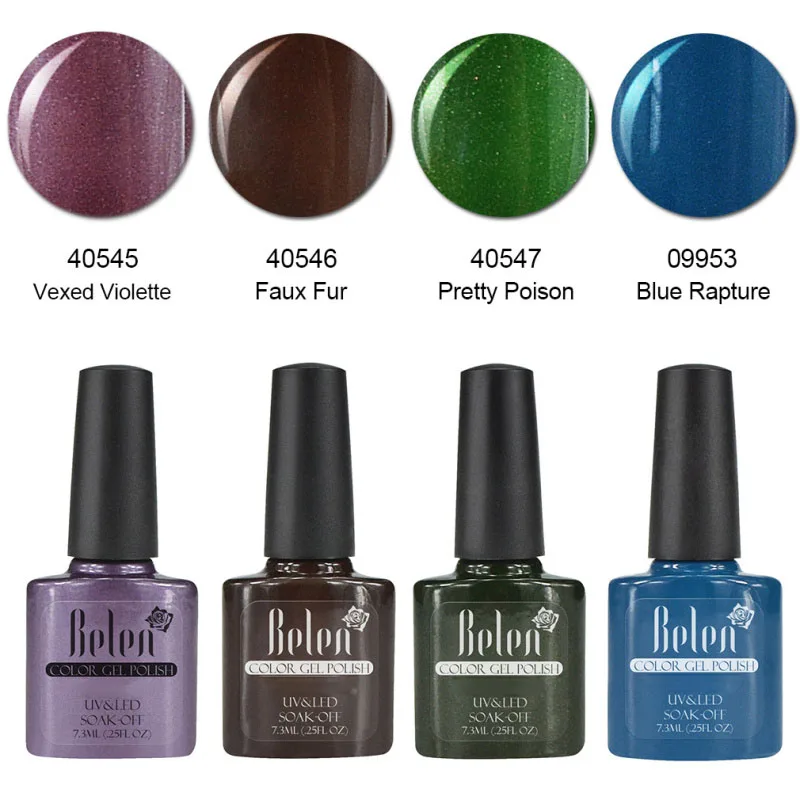 BL-S-C010 Belen 4 шт./набор УФ-гель для ногтей Vernis Полупостоянный 7,3 мл Лак Дизайн Маникюр Искусство Гибридный замочить от лака Набор лаков - Цвет: BL-S-C010