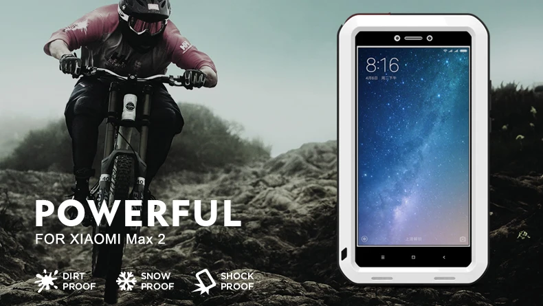 Gorilla glass film gift) Waterproof Case For Xiaomi Mi max 2 Love Mei Shockproof cover max2 Phone Cover | Мобильные телефоны и
