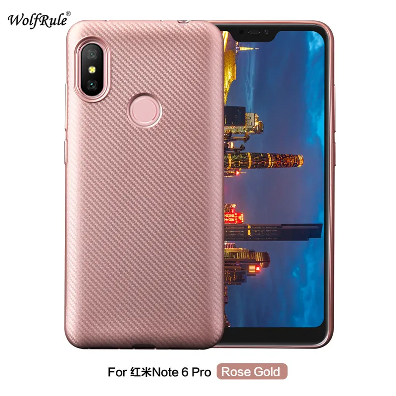 Чехол wolfrole Xiaomi Redmi Note 6 Pro Роскошный чехол с полной защитой из углеродного волокна
