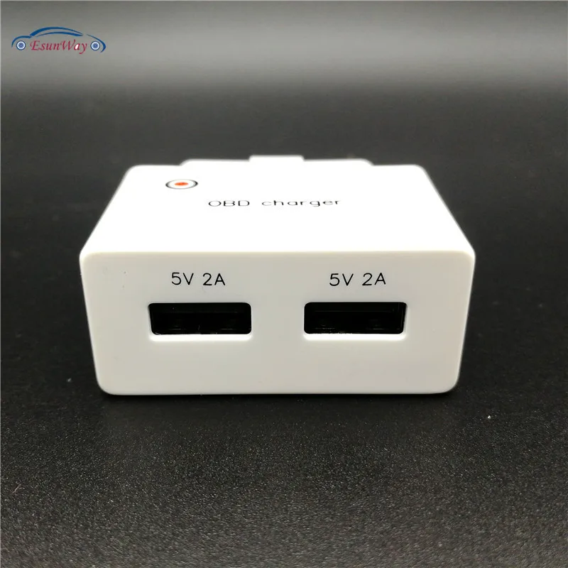 Воспроизведение и подключение OBD зарядное устройство зарядка с двумя USB быстрой