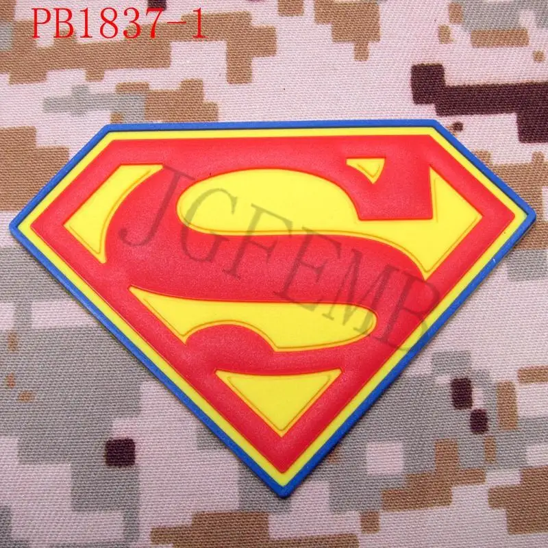 Мстители Супермен Супергерой логотип тактический боевой 3D ПВХ патч черный