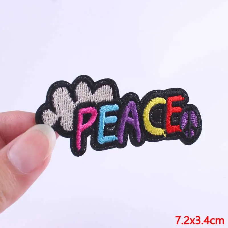 F-PE3387CT Punk Biker Patch Iron on Patches On Clothes Embroidered Letter Patches For Clothing Star Wars Patches Accessories Badges F - Цвет: F-PE3387CT