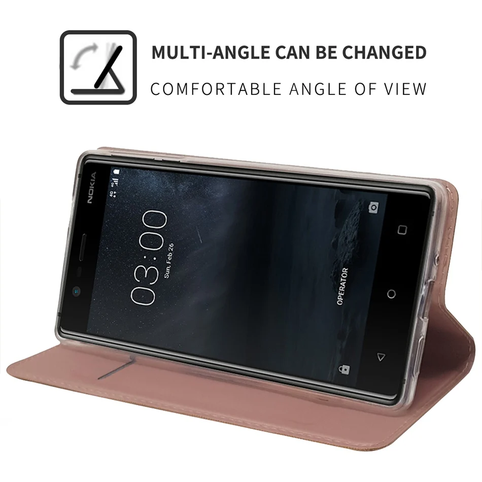 Роскошный чехол книжка на магнитной застежке из натуральной кожи для Nokia 8/ 3/ 2/5/6