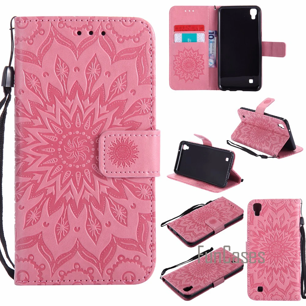 Рельефный бабочка PU кожаный чехол СПС fundas LG X Мощность coque Samsung K220DS K220 5 3 дюймов +