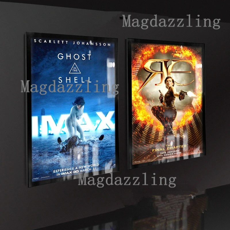 Магнитный Алюминиевый светодиодный постер для фильмов 3 шт. рамка домашнего