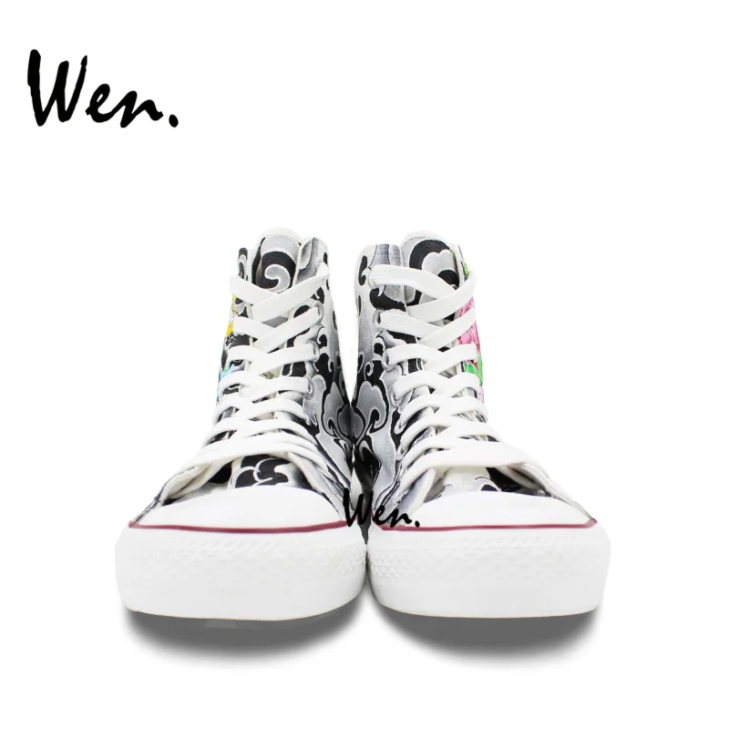 Вэнь Дизайн повседневные кроссовки Ручная роспись пользовательские Chinoiserie цветы