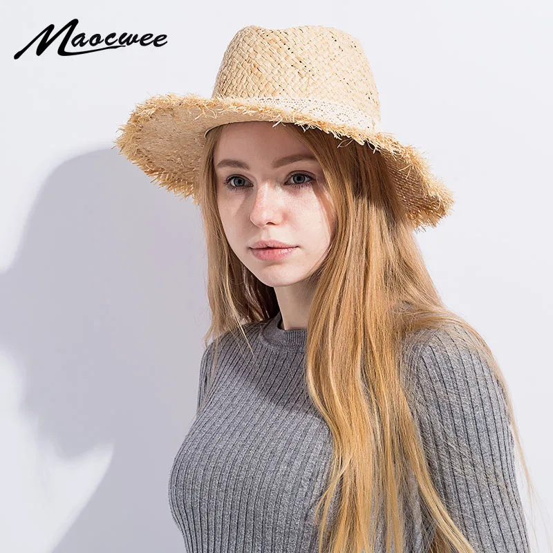 Соломенная шляпа Raffia для женщин пляжная путешествий на весну и лето от солнца