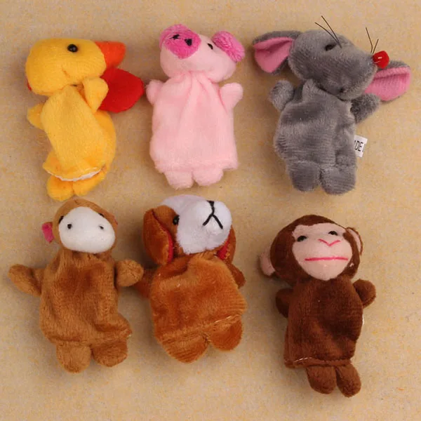 

Cute 12PCS Lovely Baby Kids Plush Cartoon Doll Cute Animal Finger Puppets Educational Sleep Story Toys Set Dropshipping