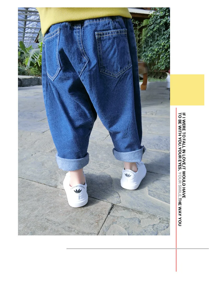 2017 весенние горячей продажи детей джинсы шаровары бедра брюки дети одежда новая