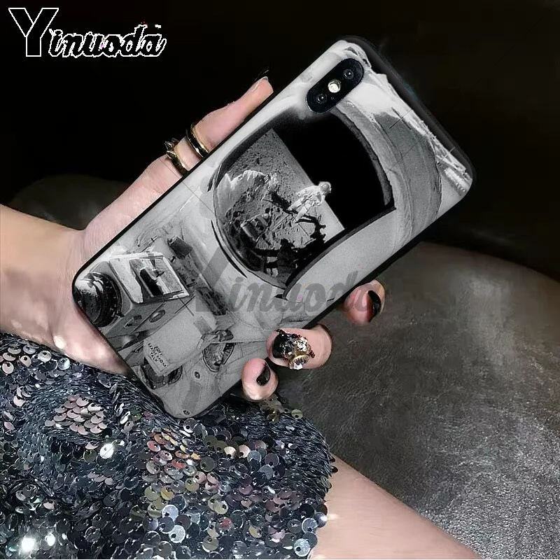 11pro MAX черный с белой луной звезды космонавта Новинка чехол для телефона Apple iPhone 8 7