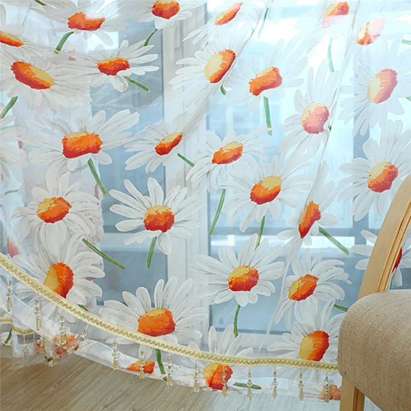 Окна балкон тюль шторы Дейзи напечатано сладкий романтический вуаль занавес для
