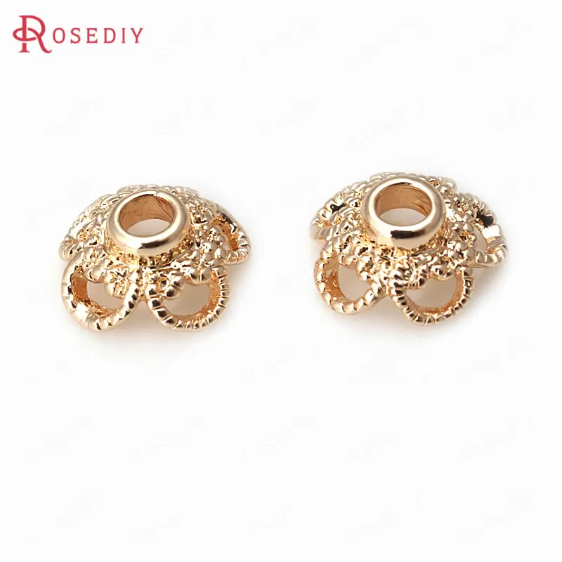 20 шт. латунные шапочки для бусин 9 мм 3 6 24 к цвета шампанского|diy jewelry accessories|jewelry