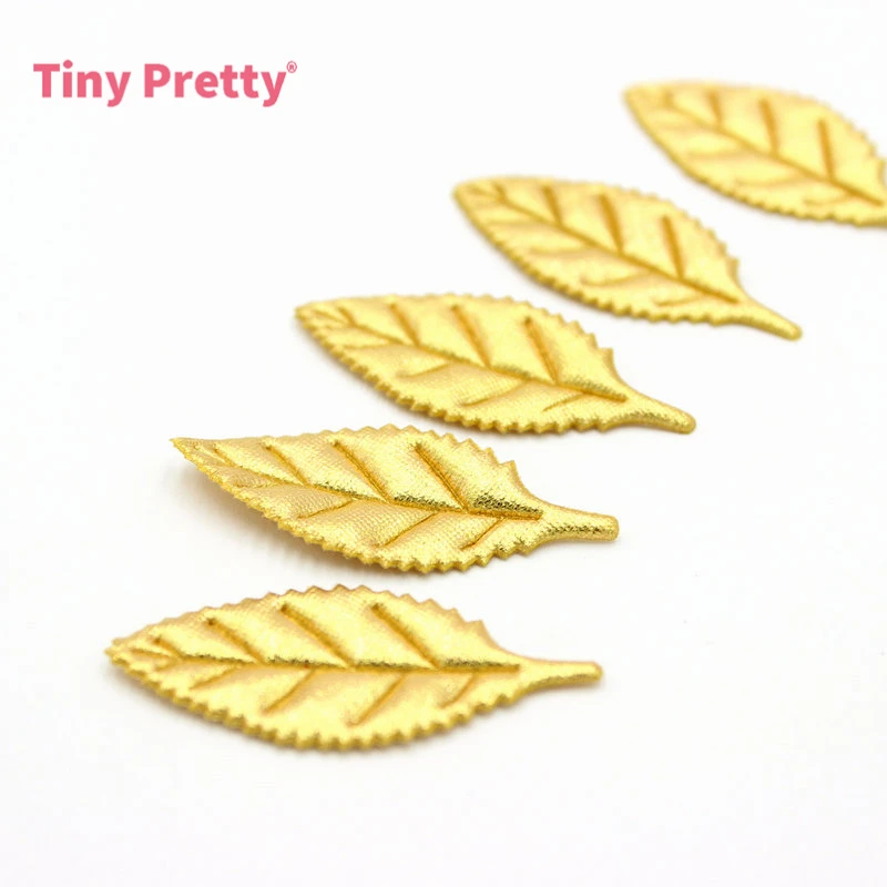 100 шт металлических Золотые листья деревьев аппликации тиснением тканевый лист
