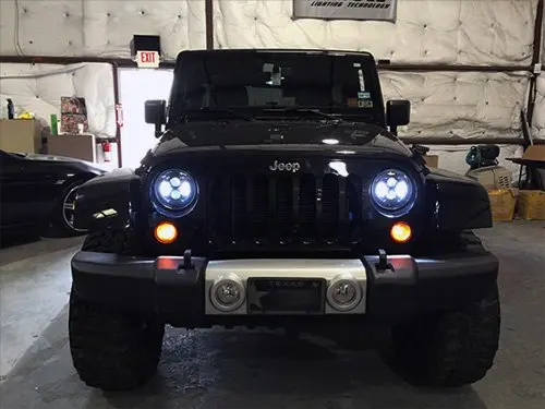 Круглая светодиодная фара 7 дюймов для Jeep JK TJ налобный фонарь Wrangler 97 18 Hummer Toyota Defender