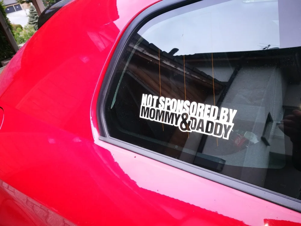 Не спонсируемая Mommy &amp Daddy забавная наклейка для автомобилей Наклейка на окна